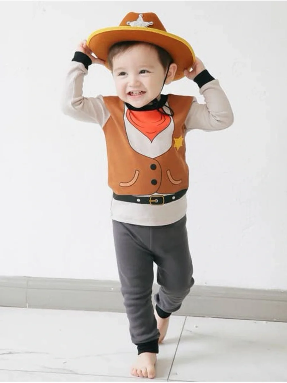 Kids Cowboy Sheriff Cotton Pajama Set 2T 3T 4-5 6-7